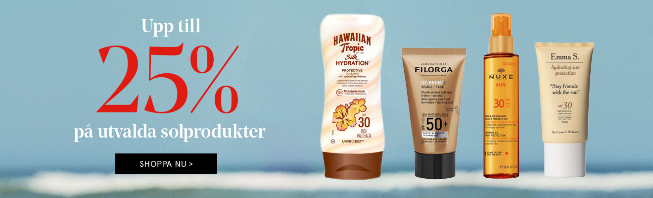 Solkampanj upp till 25% på sol - banner desktop